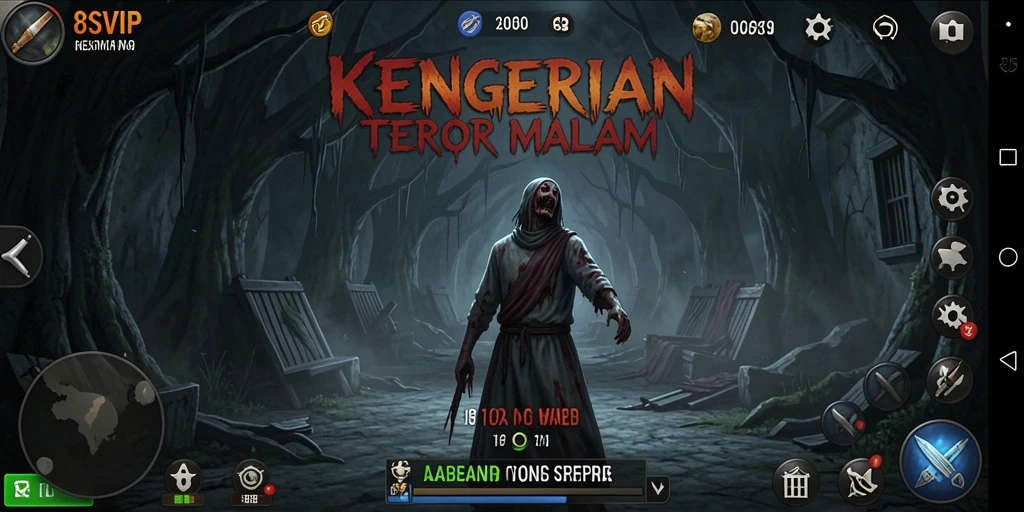 Tampilan gameplay menegangkan dalam game horor 8SVIP.