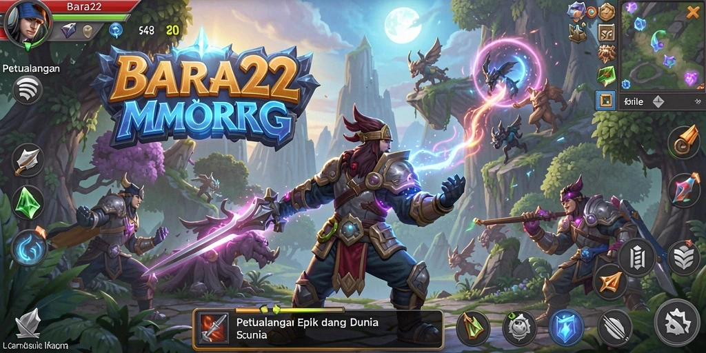 Screenshot BARA22 menunjukkan aksi seru dalam permainan MMORPG.