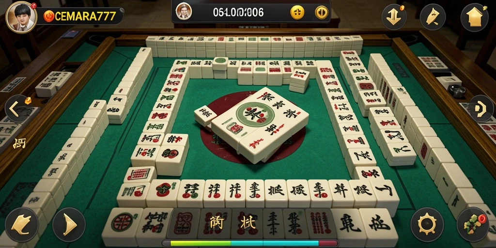 Tampilan menarik gameplay Mahjong di CEMARA777.