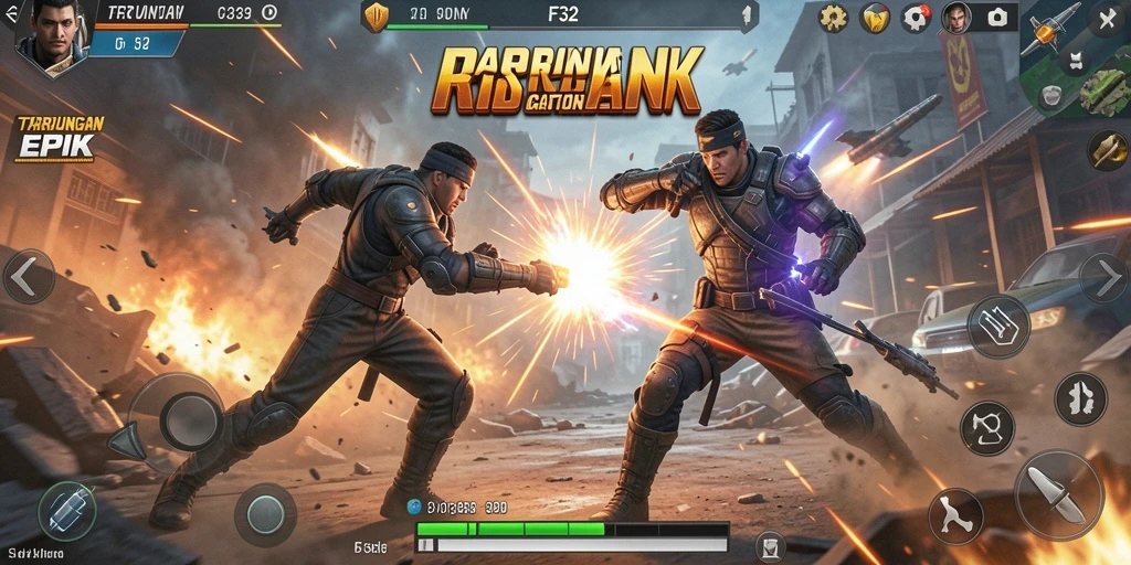 Tampilan gameplay mendebarkan dalam pertempuran epik F32.