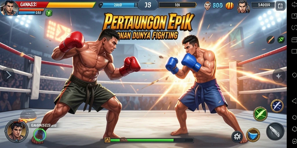 Gambaran gameplay Fighting yang intens dan menyenangkan.