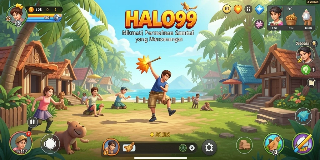 Screenshot HALO99 menunjukkan gameplay seru dan santai dari permainan casual.