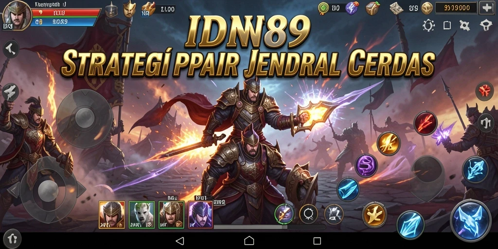 Screenshot gameplay IDN89 menunjukkan pertempuran epik dengan strategi cerdas.