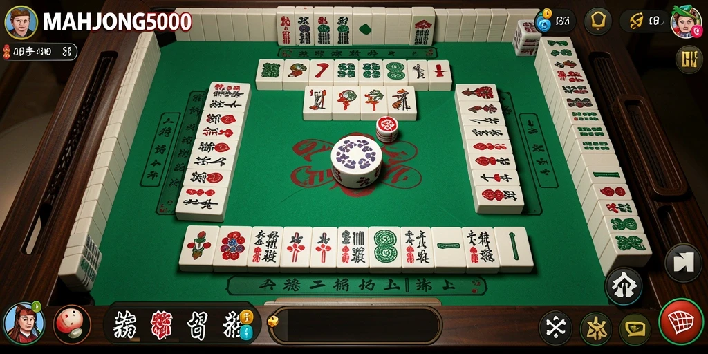 Tampilan utama permainan MAHJONG500 yang menegangkan dengan strategi yang intens.