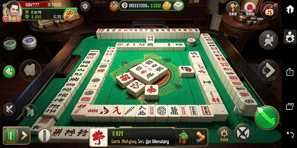 Tampilan gameplay Mahjong yang seru dan menantang di SOV777.