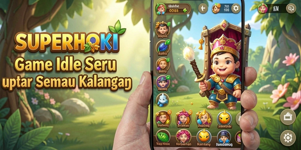 Tampilan gameplay <strong>SUPERHOKI</strong> yang mengasyikkan dan penuh warna.