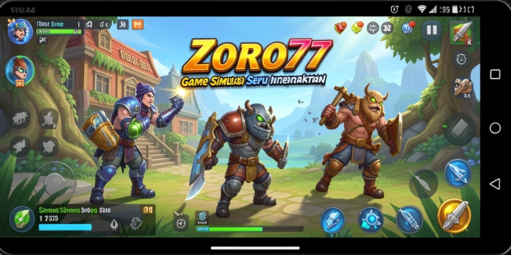 Gameplay ZORO77 menampilkan interaksi dinamis dan grafik yang impresif.